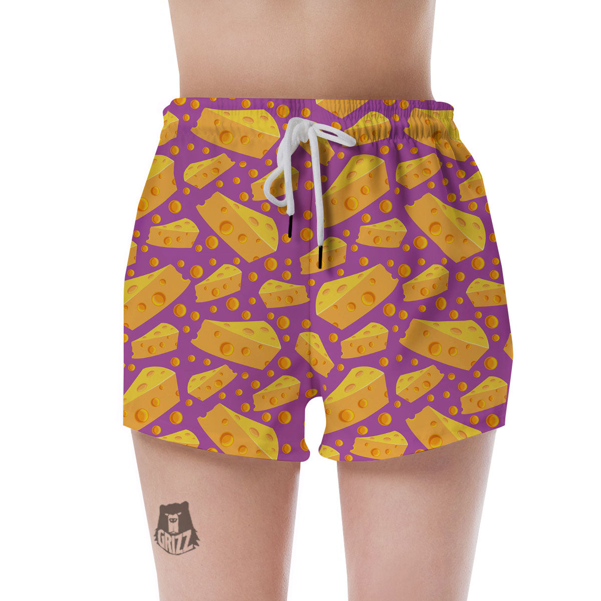 Cheese Holes And Purple Print Pattern Women's Shorts-grizzshop