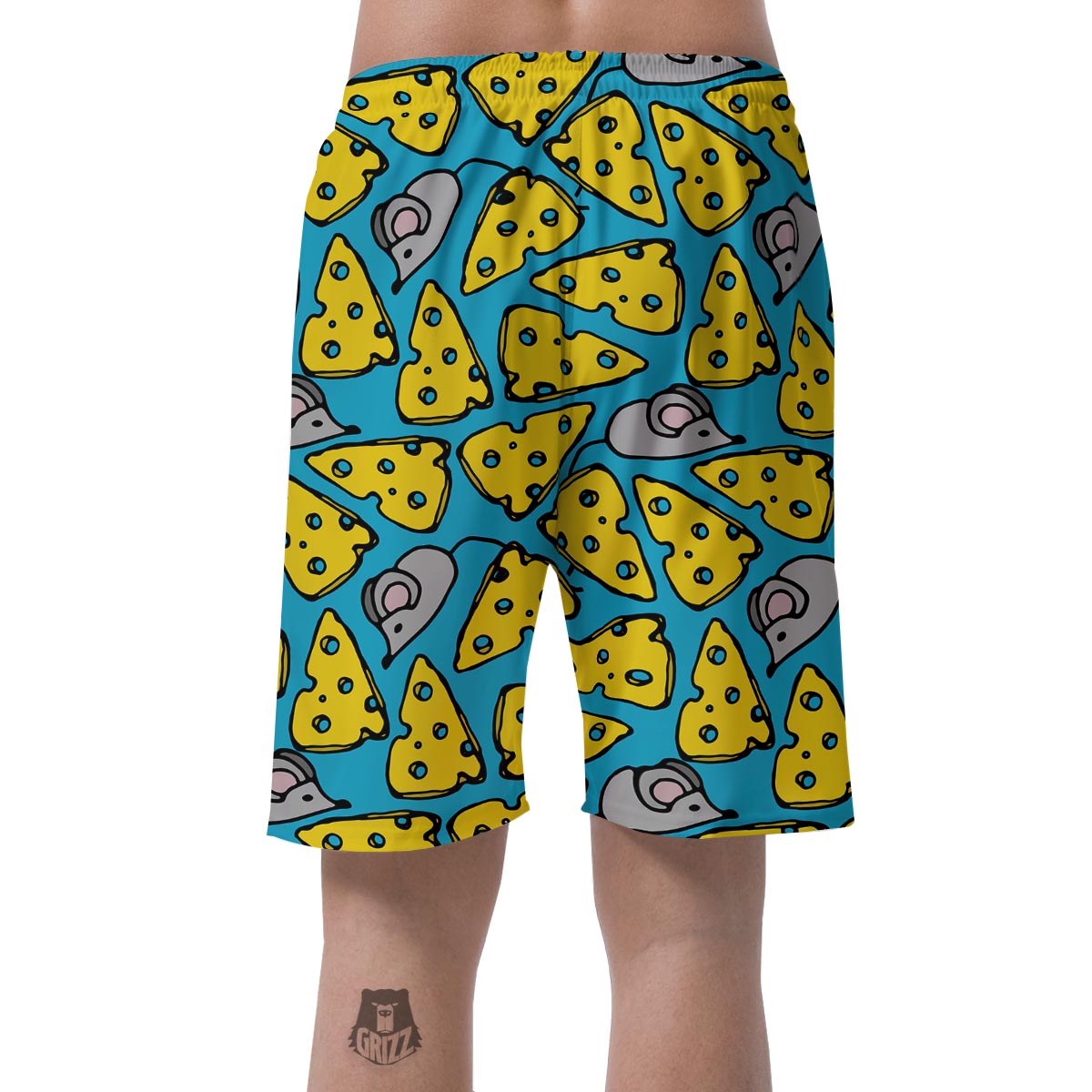 Cheese Mouse Pattern Print Men's Shorts-grizzshop