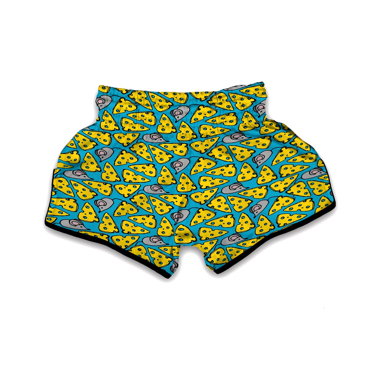 Cheese Mouse Pattern Print Muay Thai Boxing Shorts-grizzshop