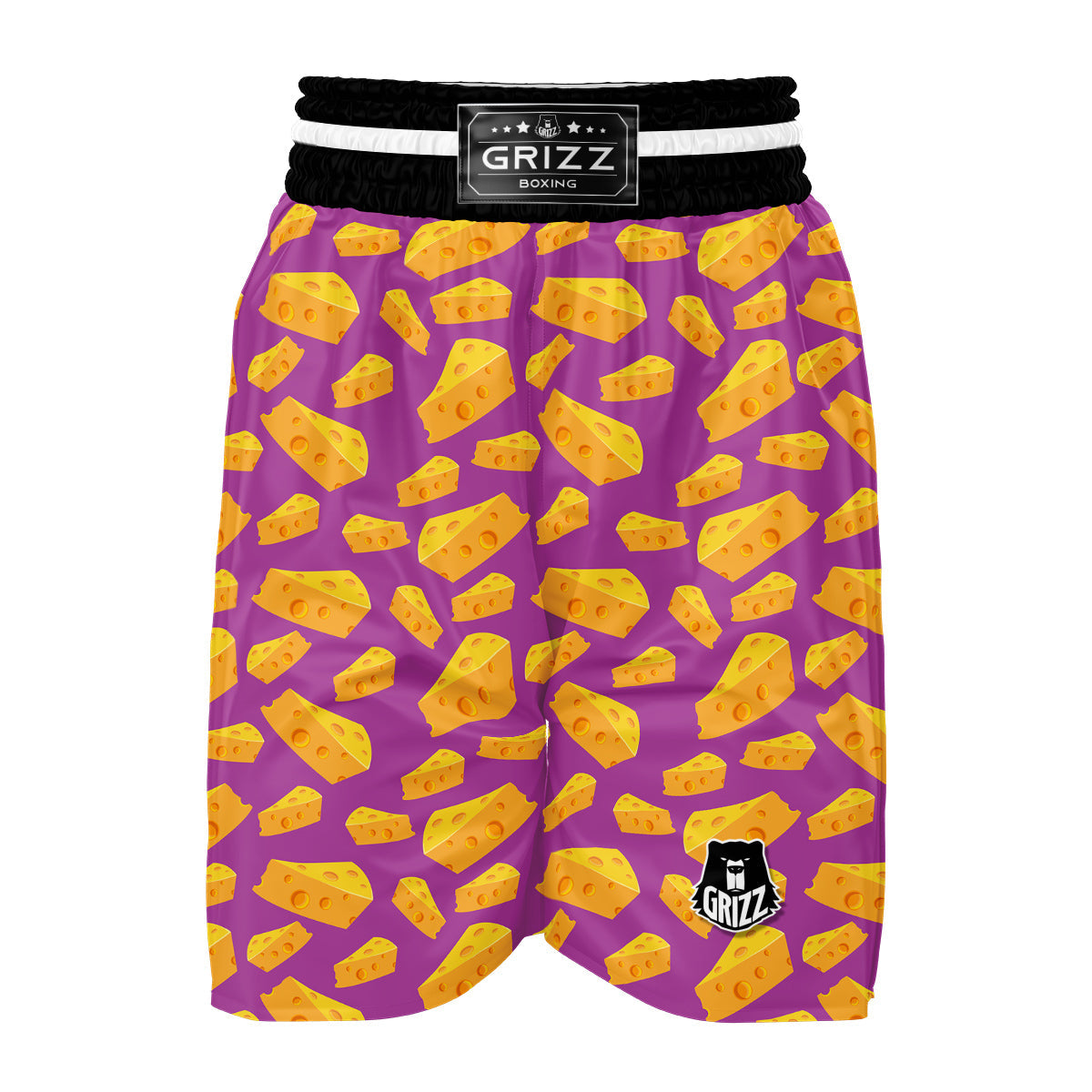 Cheese Pattern Print Boxing Shorts-grizzshop