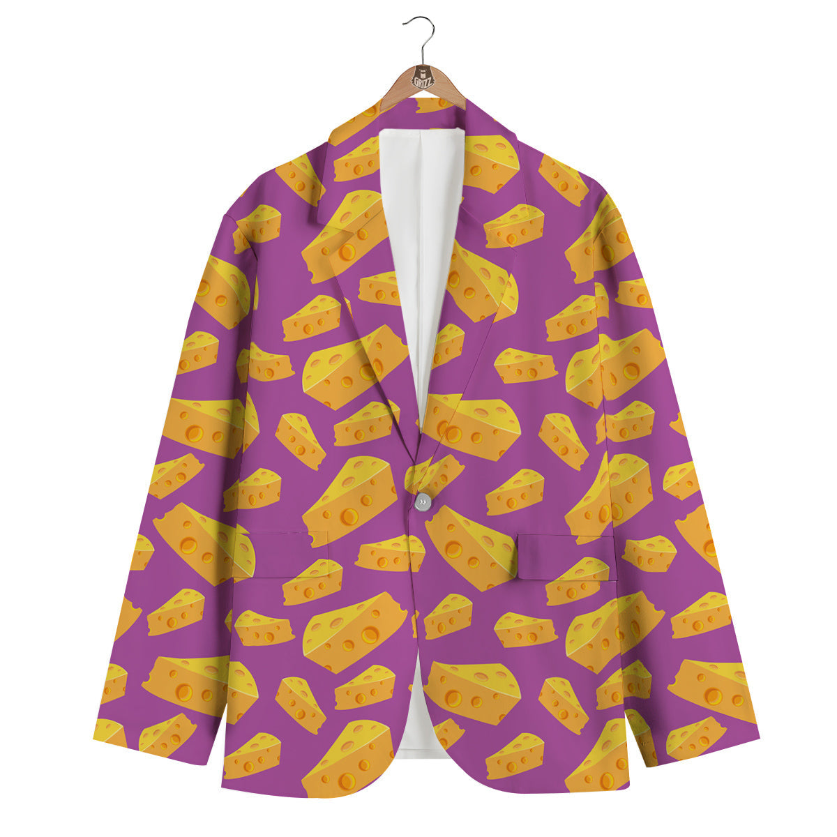 Cheese Pattern Print Men's Blazer-grizzshop