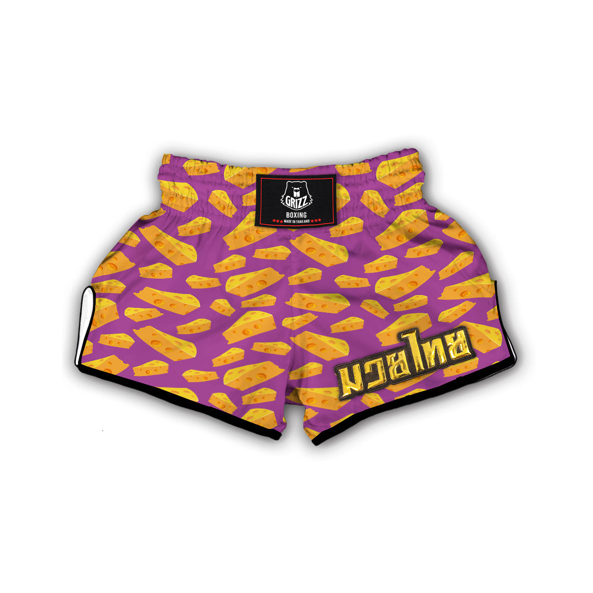 Cheese Pattern Print Muay Thai Boxing Shorts-grizzshop