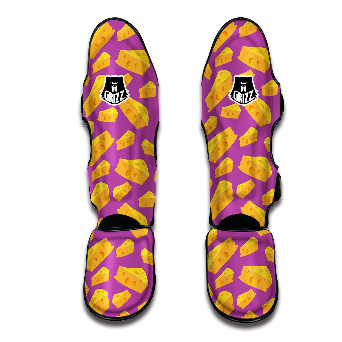 Cheese Pattern Print Muay Thai Shin Guards-grizzshop