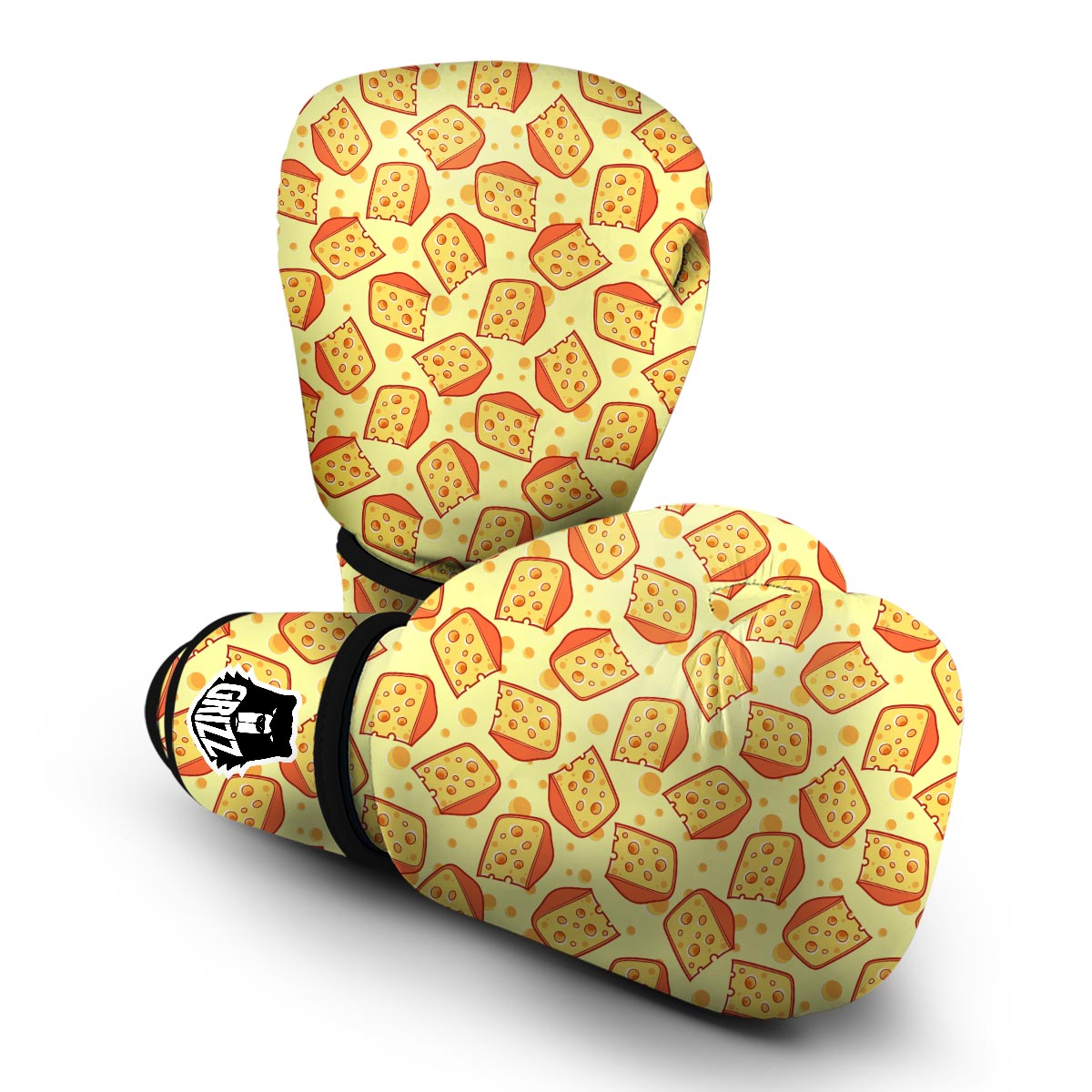 Cheese Print Pattern Boxing Gloves-grizzshop