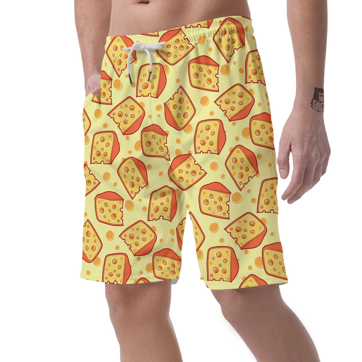 Cheese Print Pattern Men's Shorts-grizzshop