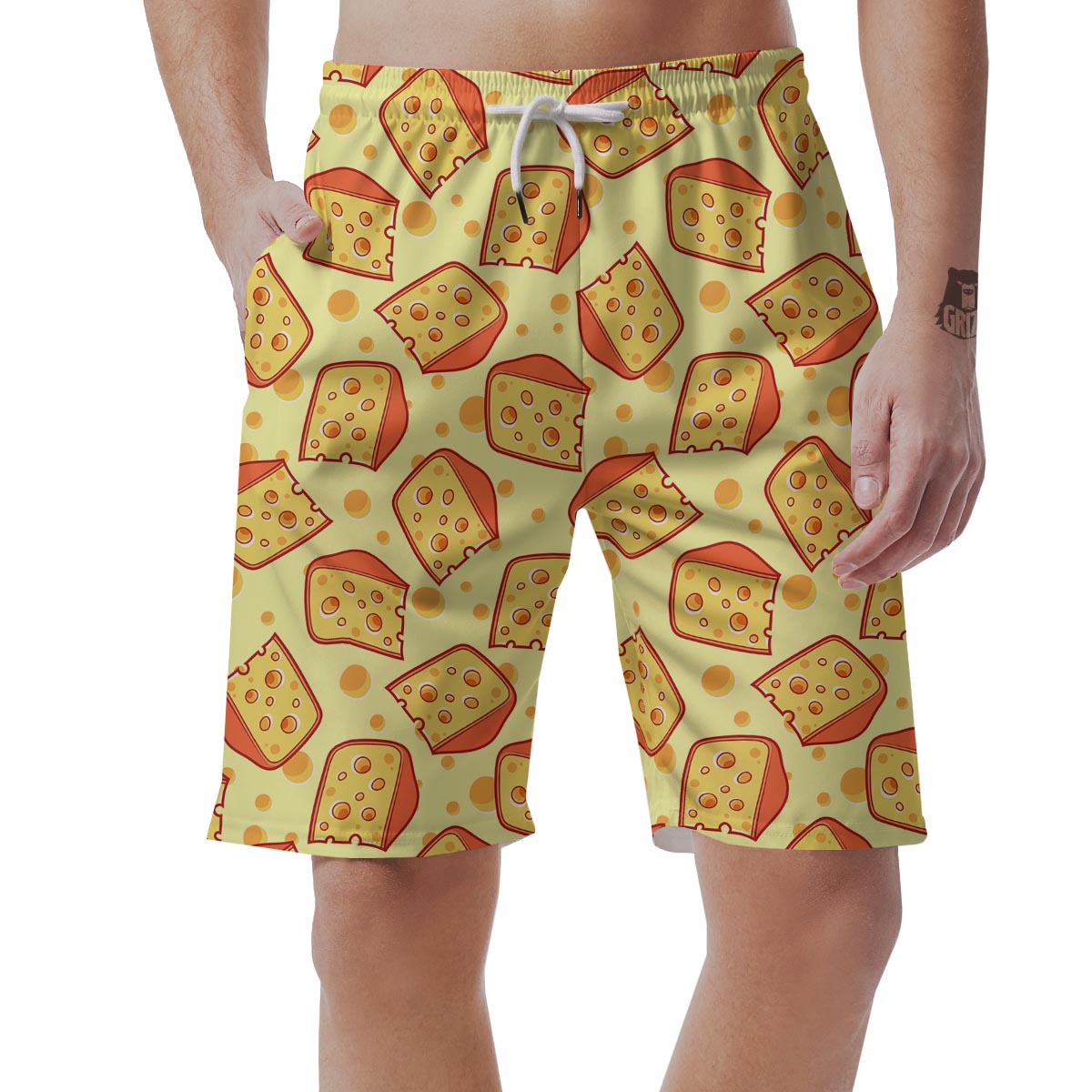 Cheese Print Pattern Men's Shorts-grizzshop