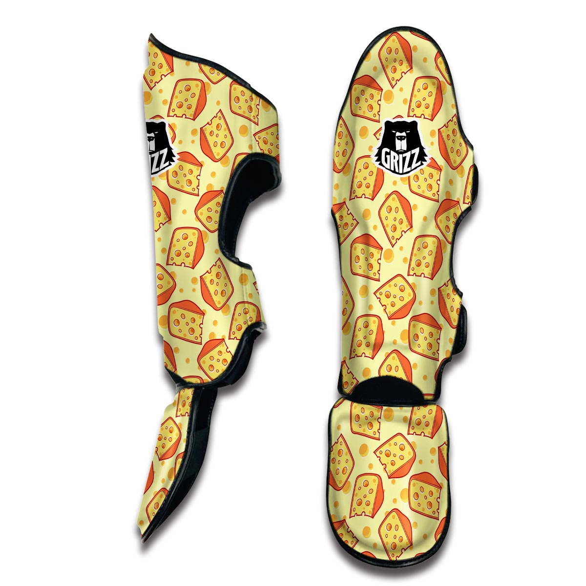 Cheese Print Pattern Muay Thai Shin Guards-grizzshop