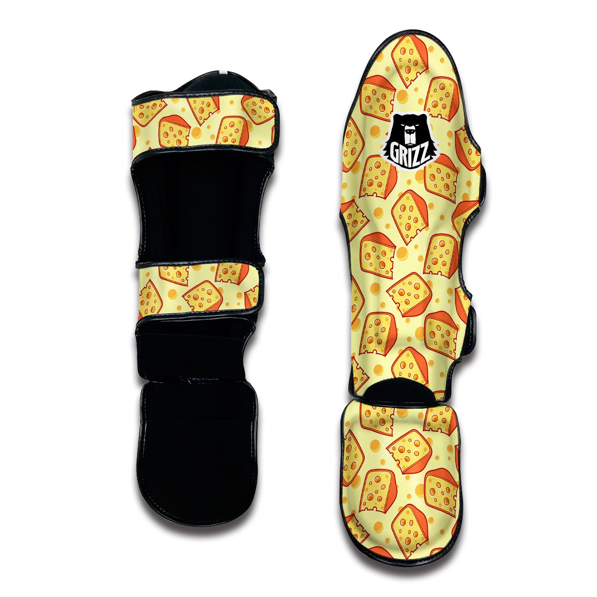 Cheese Print Pattern Muay Thai Shin Guards-grizzshop