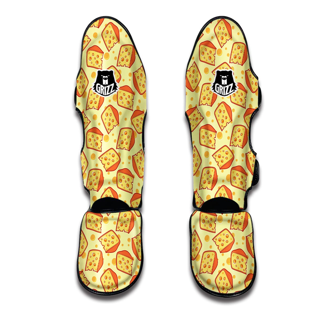 Cheese Print Pattern Muay Thai Shin Guards-grizzshop