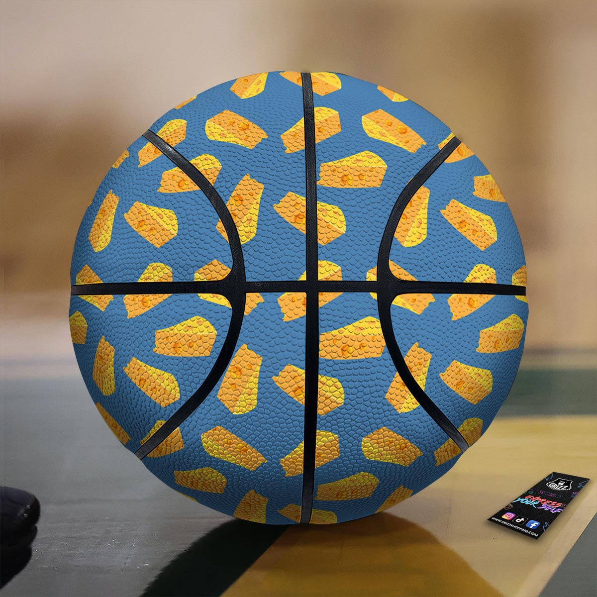 Cheese Slice Print Pattern Basketball-grizzshop