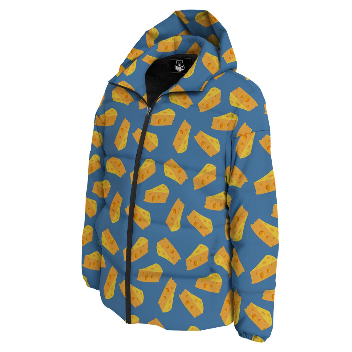Cheese Slice Print Pattern Down Jacket-grizzshop