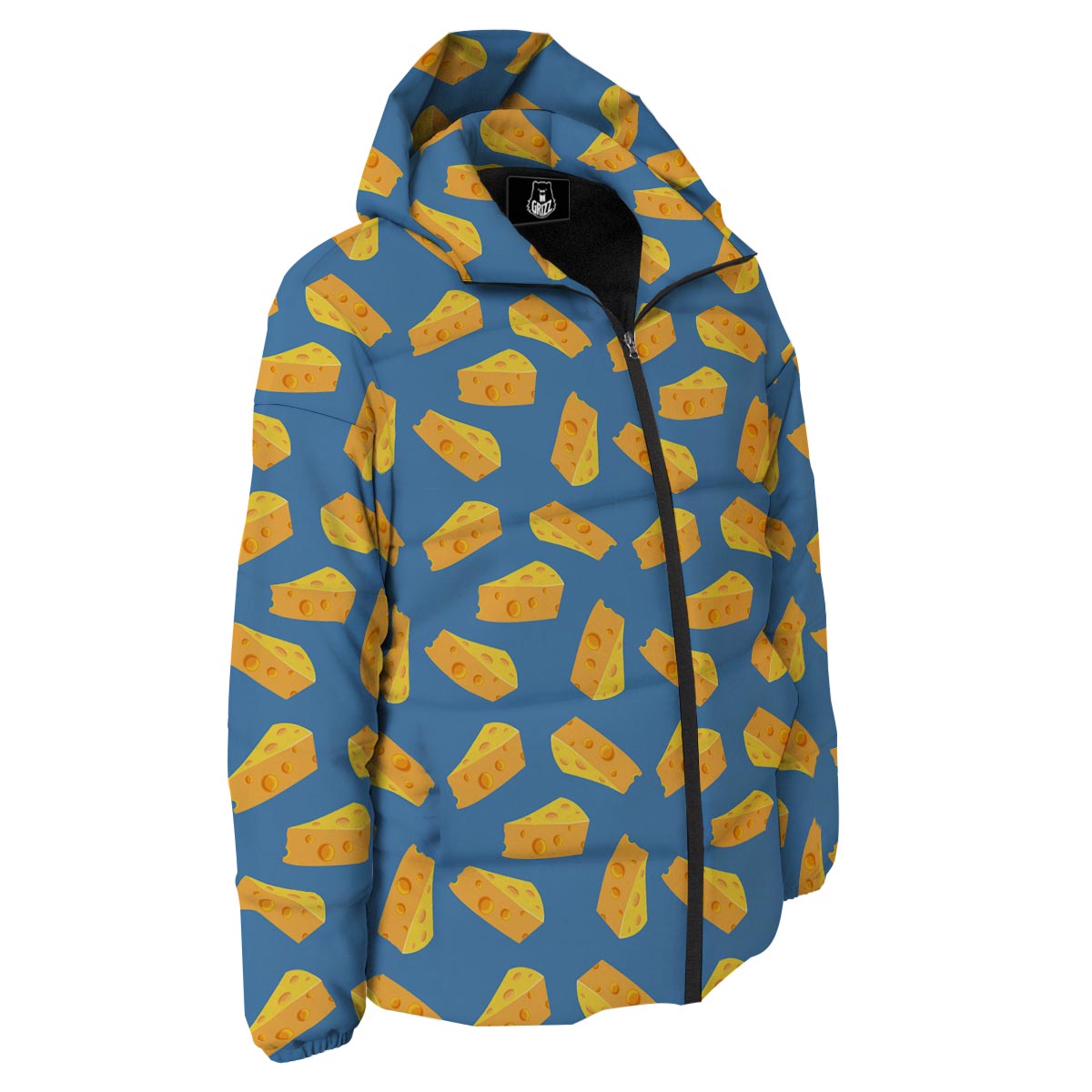 Cheese Slice Print Pattern Down Jacket-grizzshop