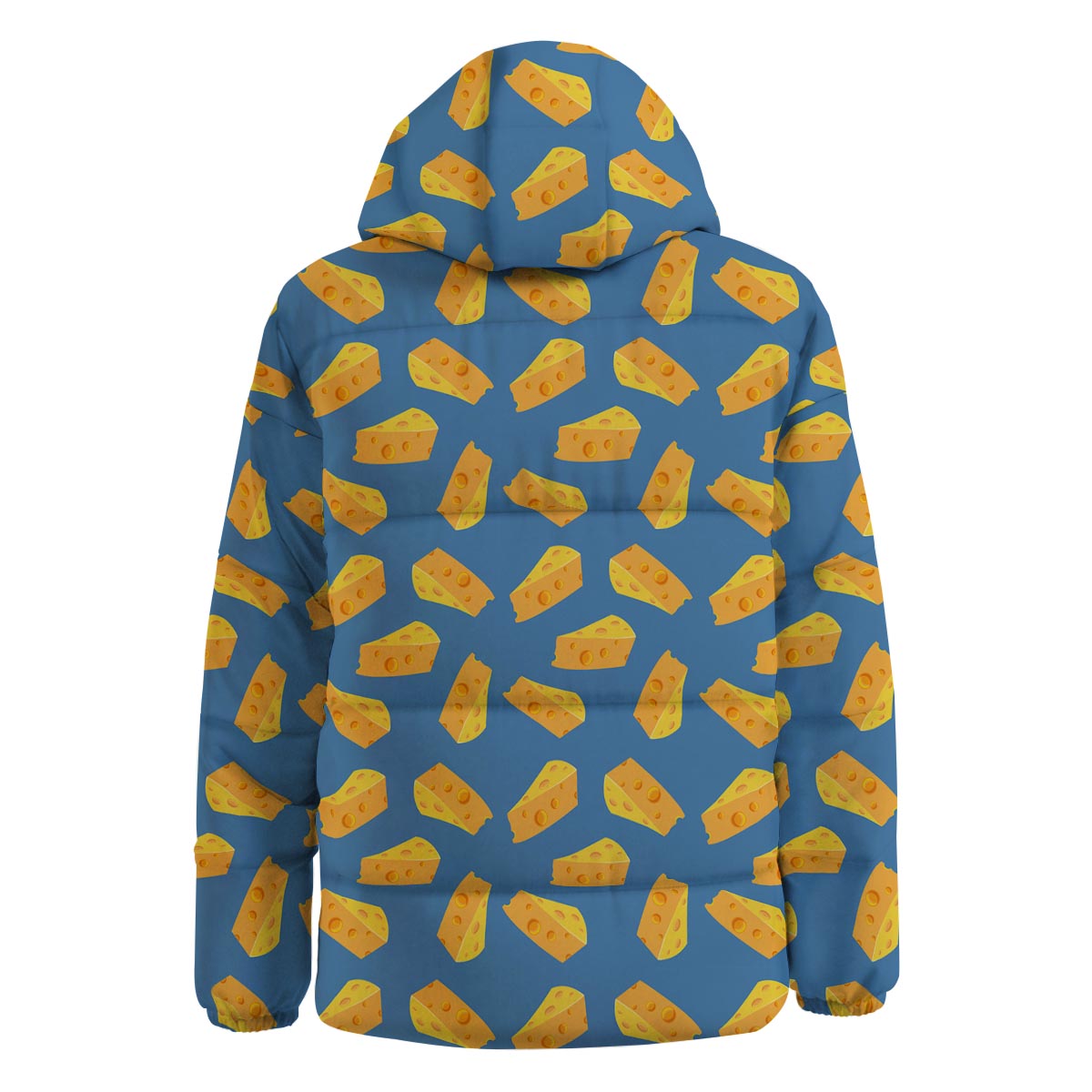 Cheese Slice Print Pattern Down Jacket-grizzshop