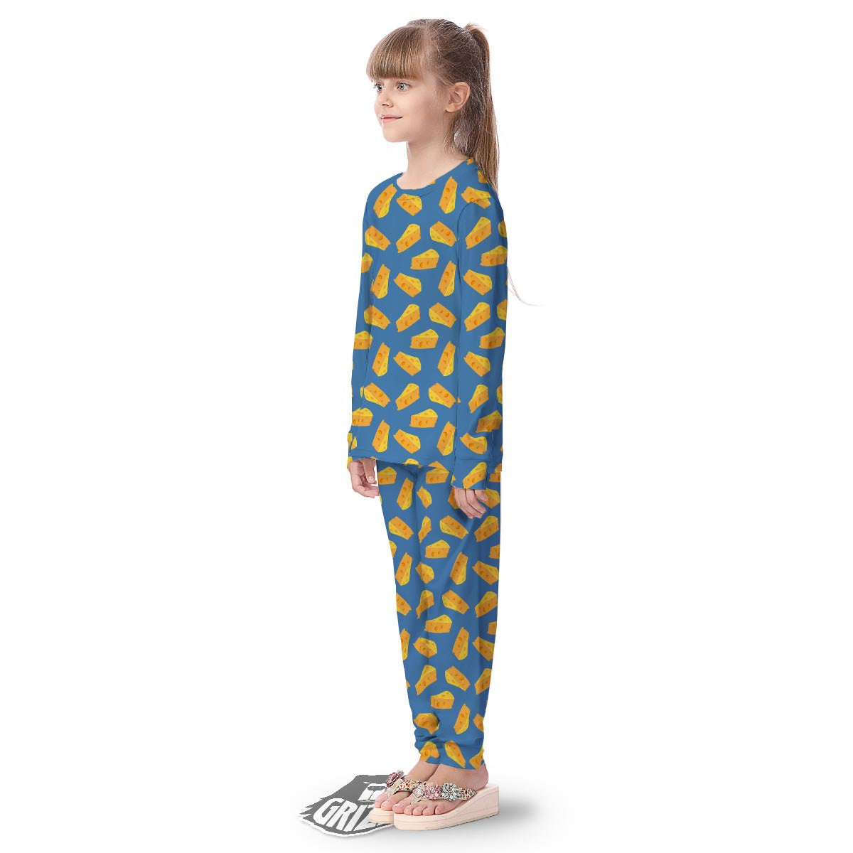 Cheese Slice Print Pattern Kid's Pajamas-grizzshop