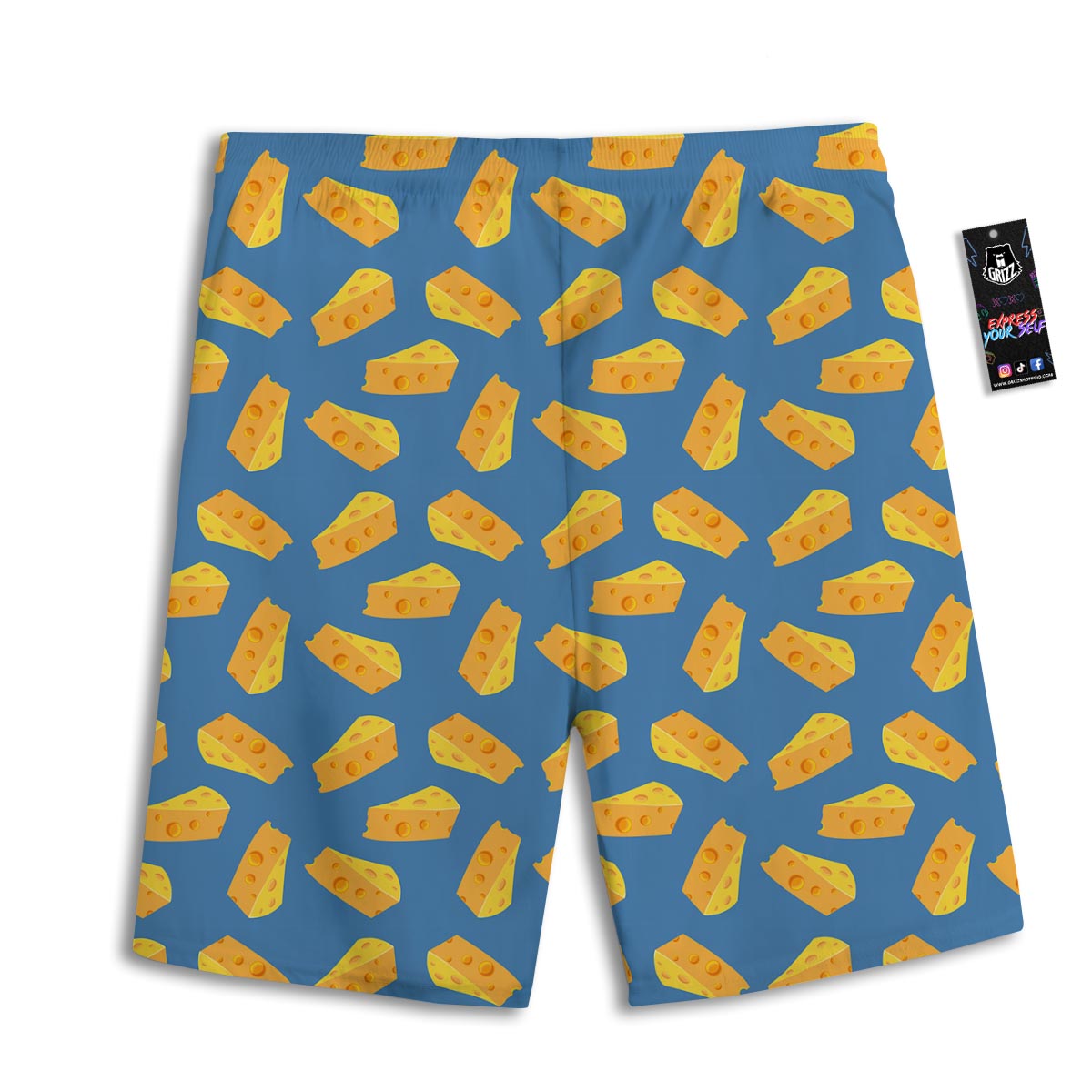Cheese Slice Print Pattern Men's Athletic Shorts