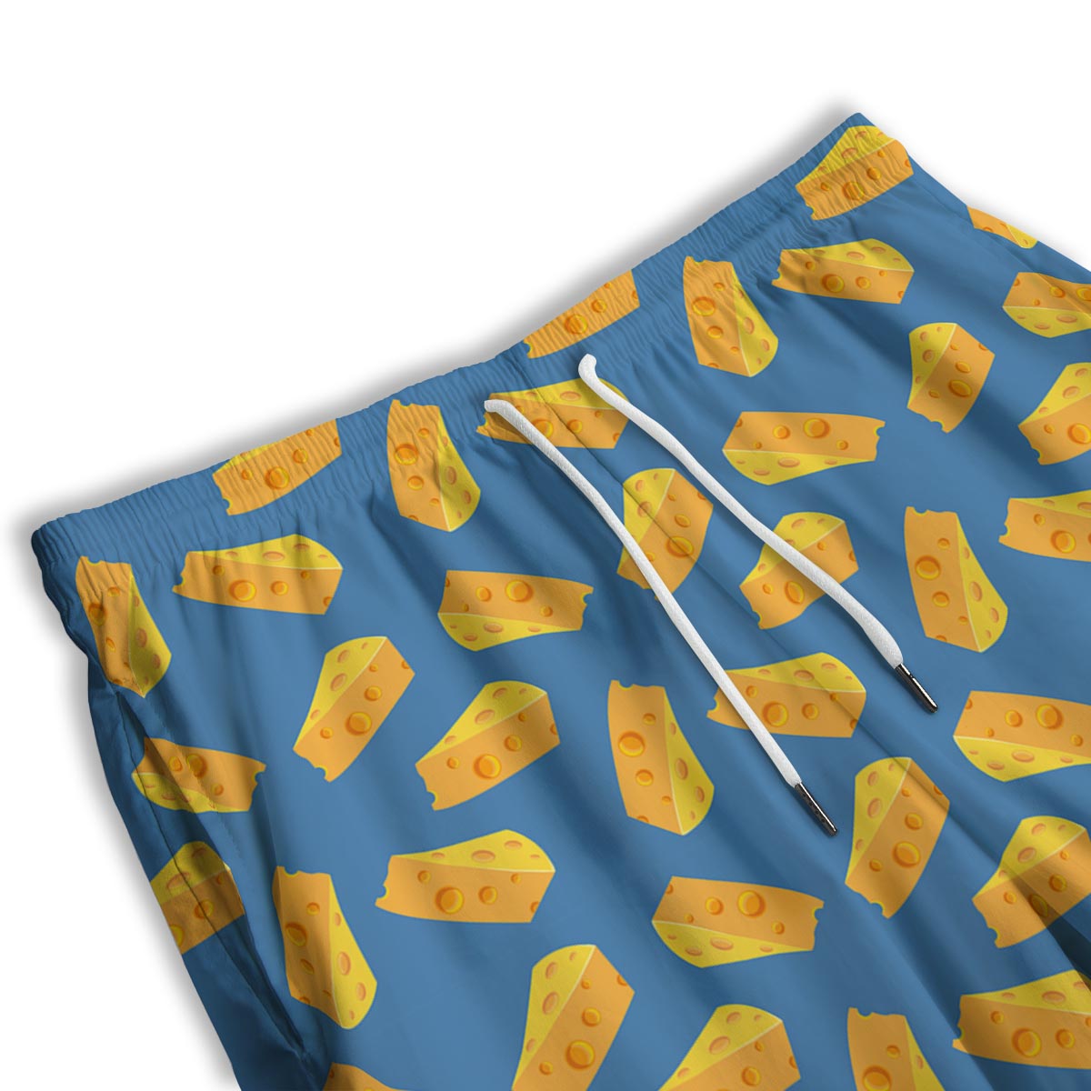 Cheese Slice Print Pattern Men's Athletic Shorts