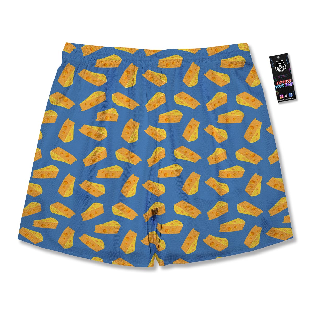 Cheese Slice Print Pattern Men's Running Shorts-grizzshop