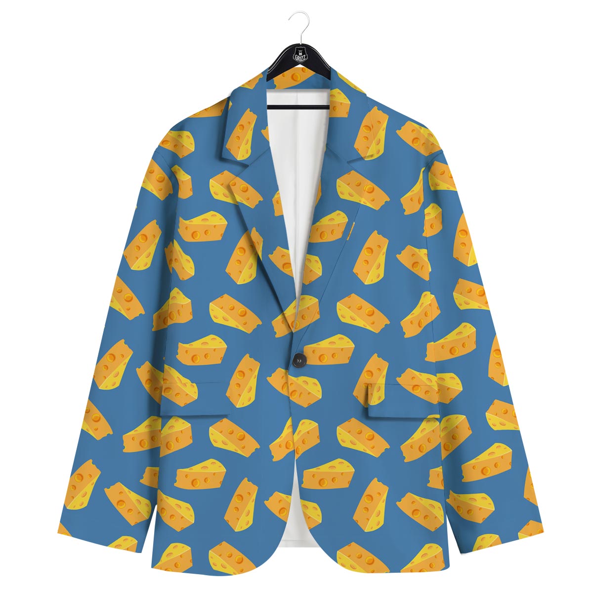 Cheese Slice Print Pattern Men's Sport Coat-grizzshop