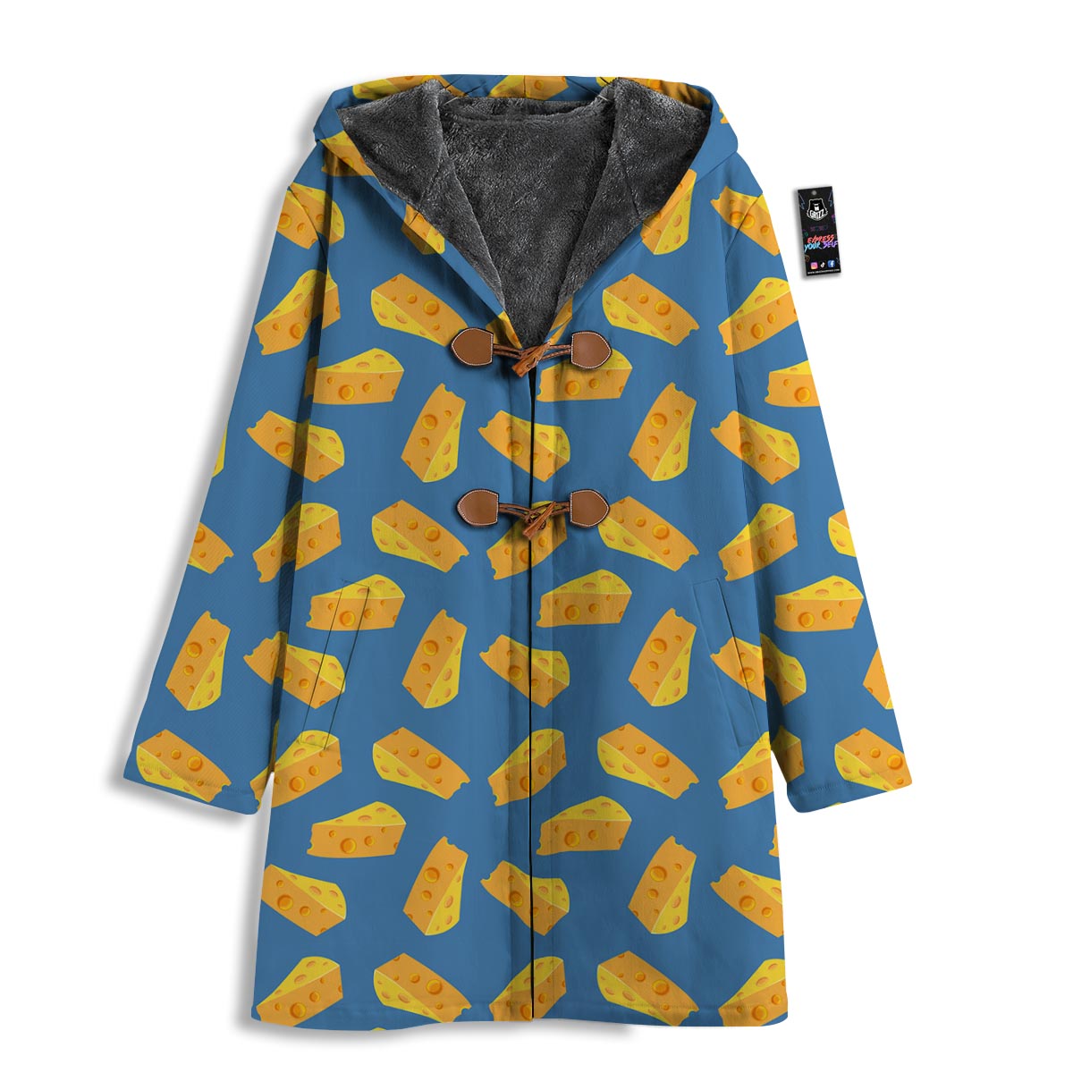 Cheese Slice Print Pattern Men's Windbreaker Jacket-grizzshop