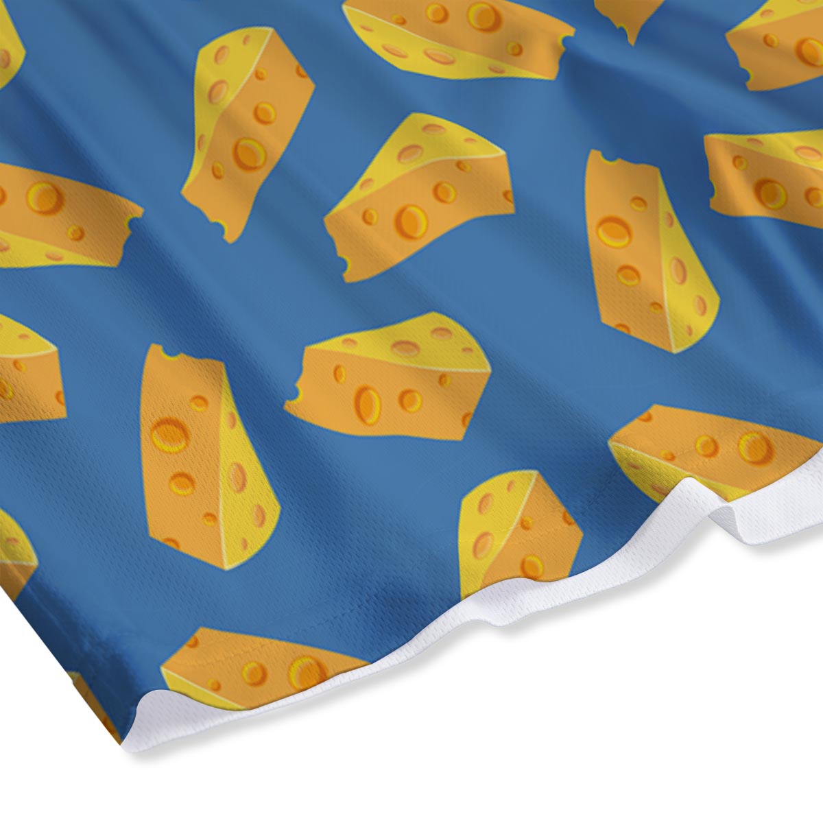 Cheese Slice Print Pattern Mesh Shorts