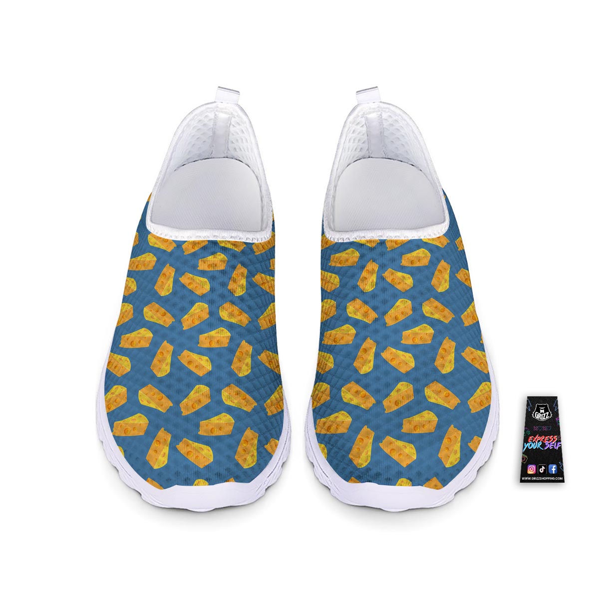 Cheese Slice Print Pattern Nurse Shoes-grizzshop