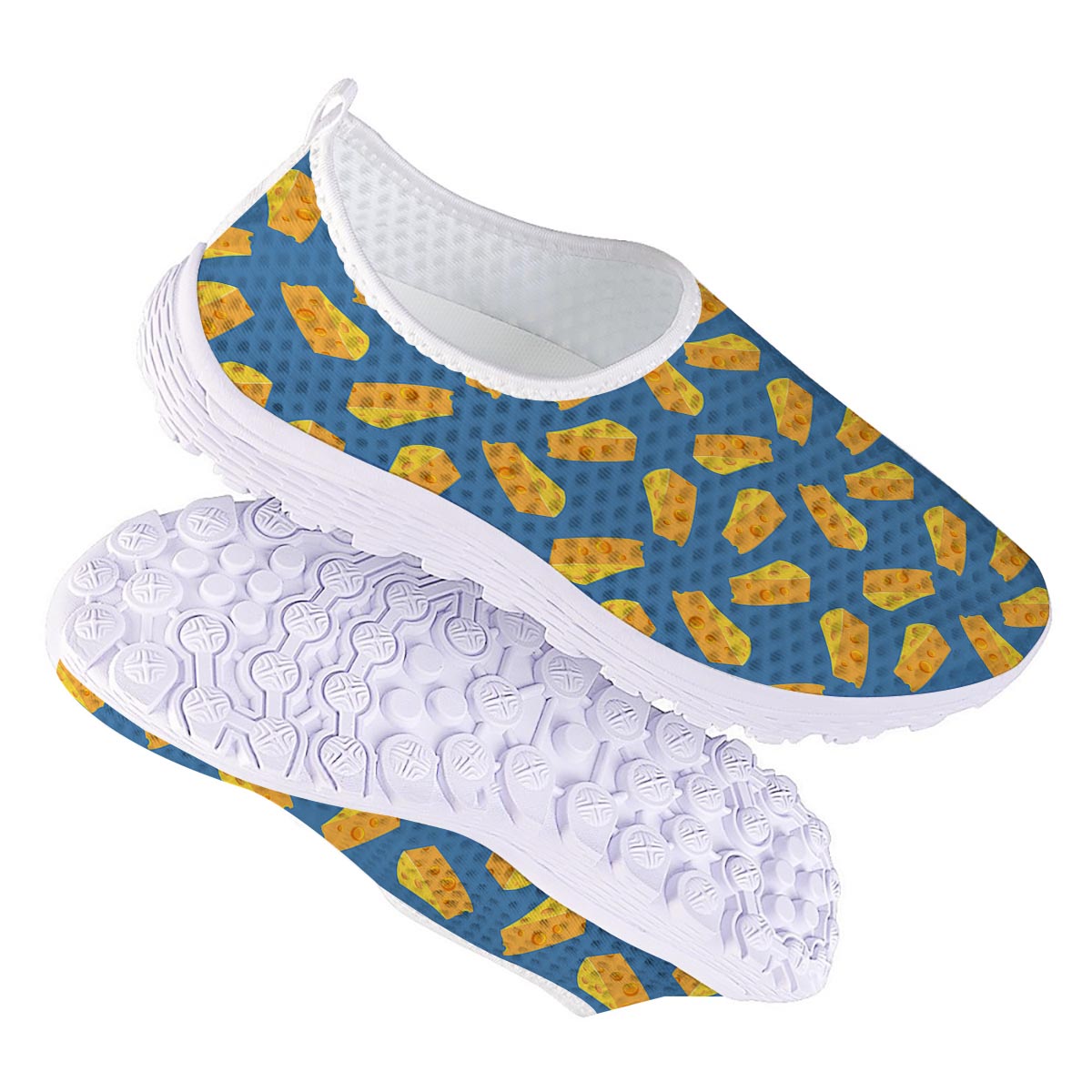 Cheese Slice Print Pattern Nurse Shoes-grizzshop