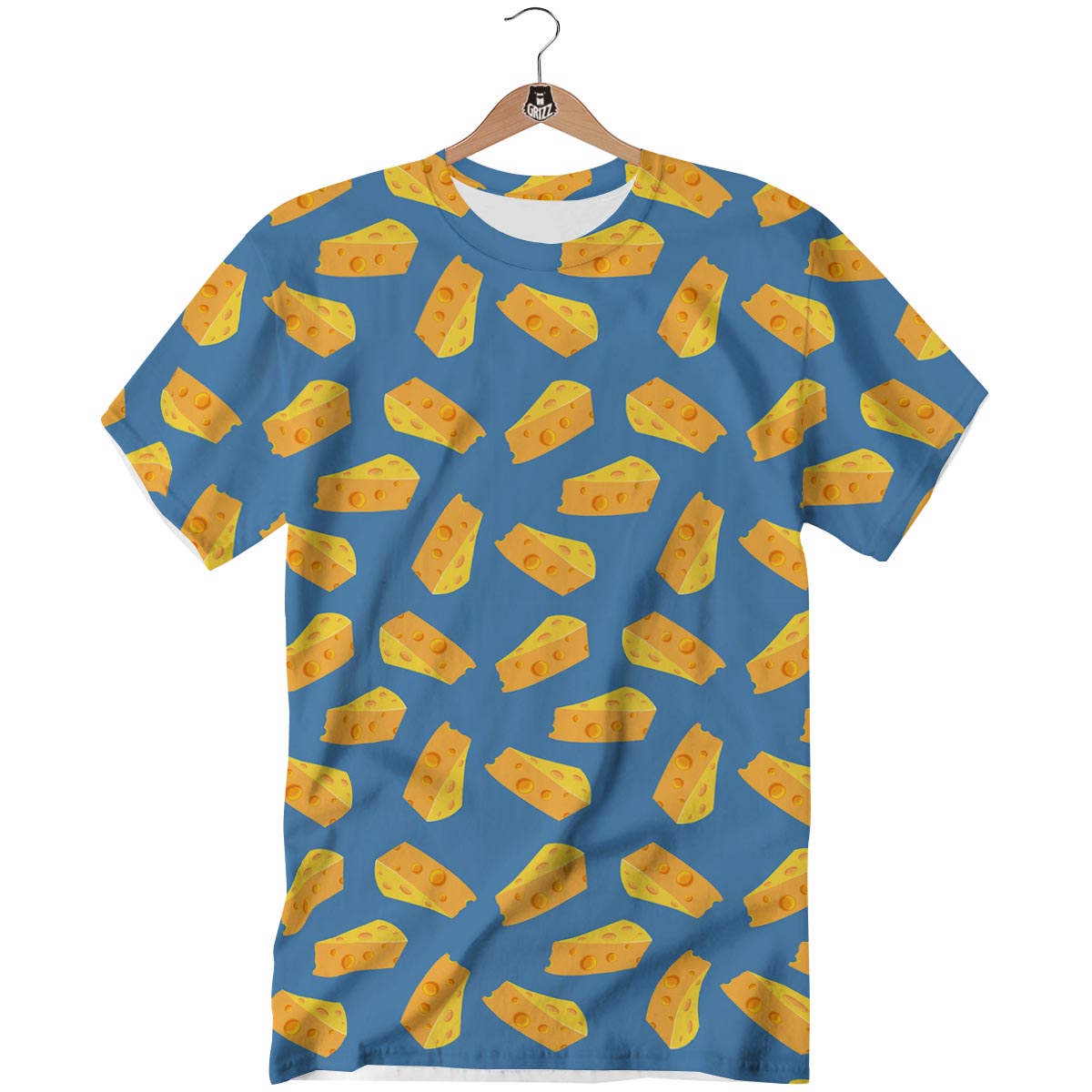 Cheese Slice Print Pattern T-Shirt-grizzshop