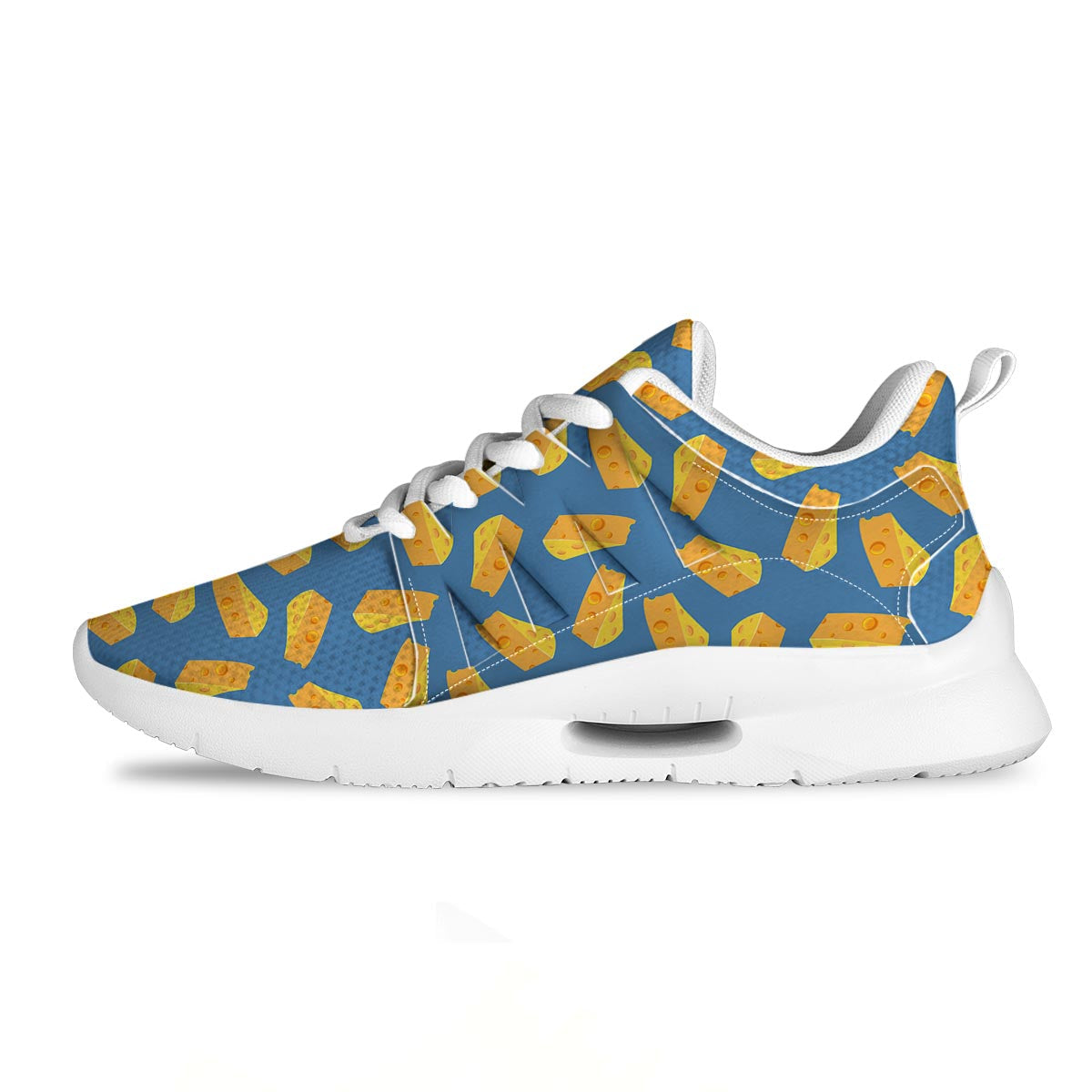 Cheese Slice Print Pattern Tennis Shoes-grizzshop