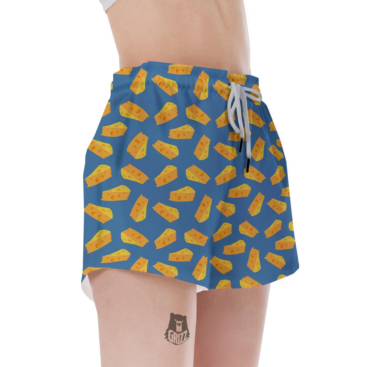 Cheese Slice Print Pattern Women's Shorts-grizzshop