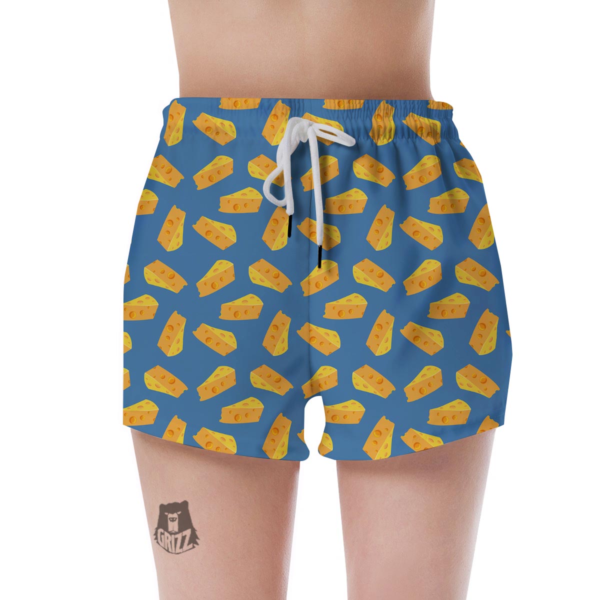 Cheese Slice Print Pattern Women's Shorts-grizzshop
