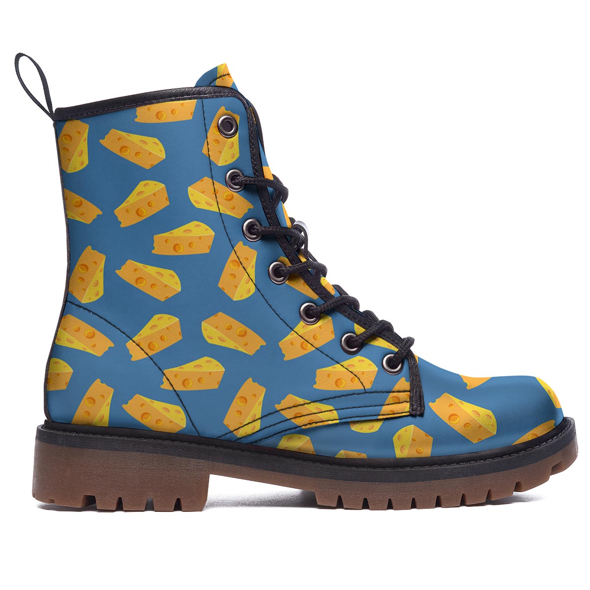 Cheese Slice Print Pattern Work Boots-grizzshop
