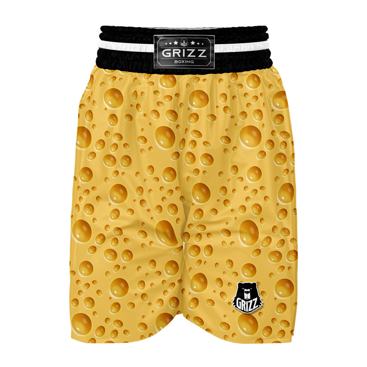 Cheese Surface Pattern Print Boxing Shorts-grizzshop