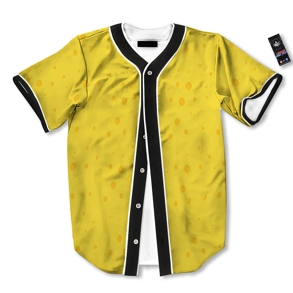 Cheese Yellow Print Pattern Baseball Jersey-grizzshop