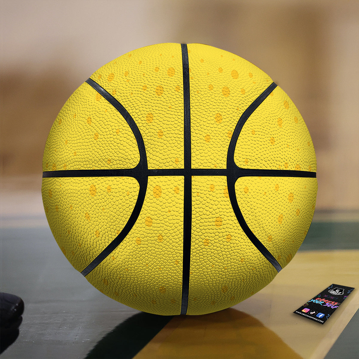 Cheese Yellow Print Pattern Basketball