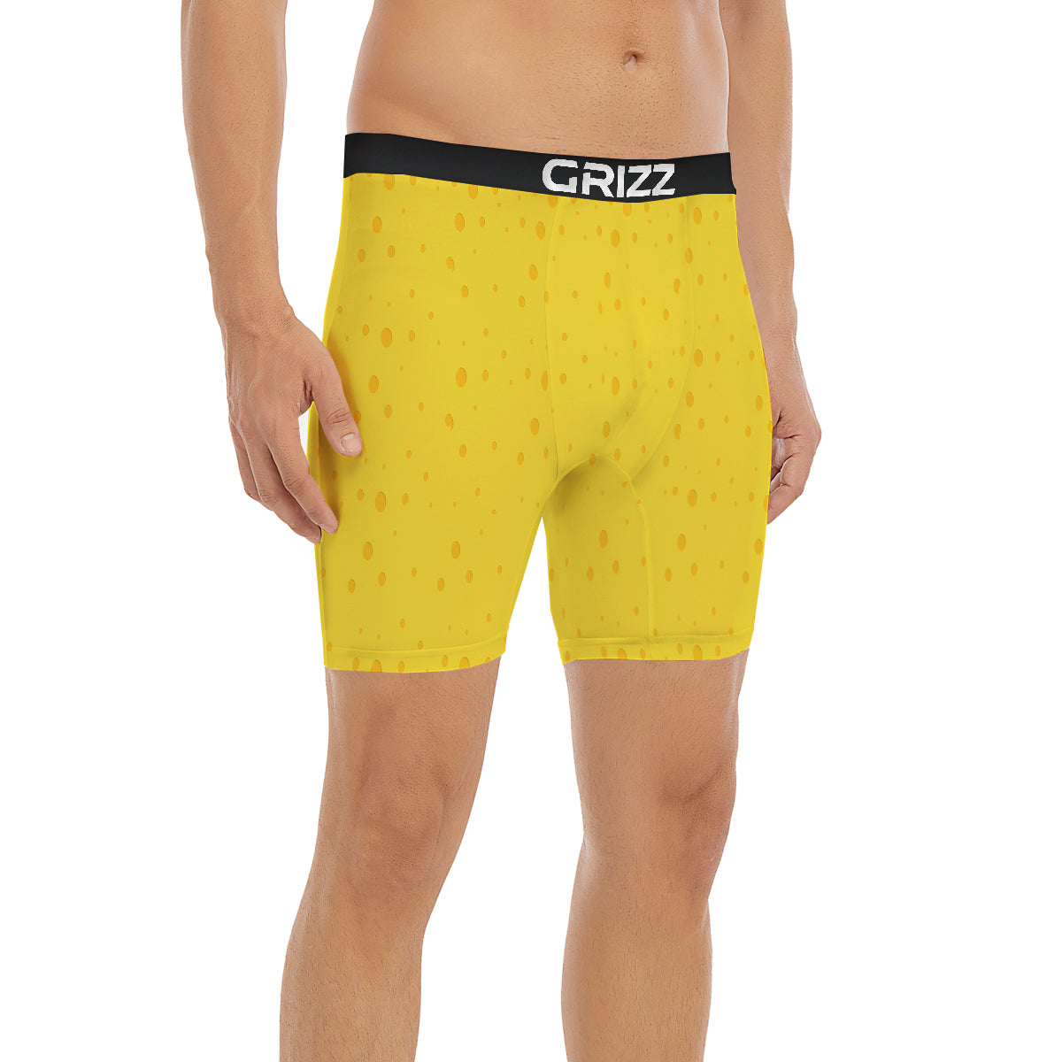 Cheese Yellow Print Pattern Boxer Briefs-grizzshop