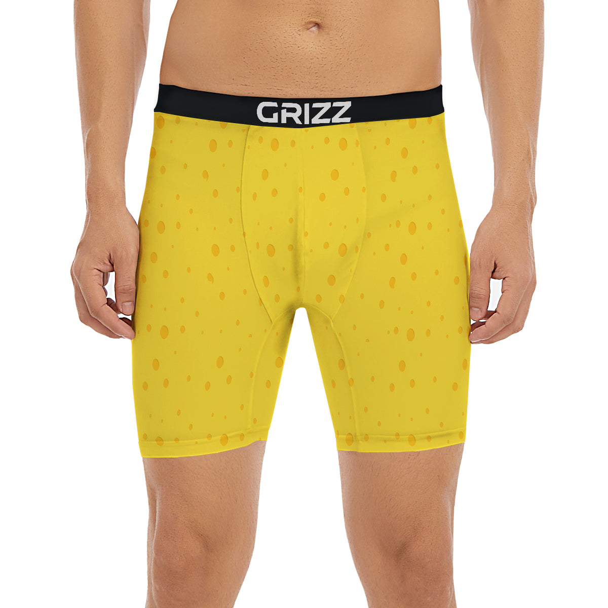 Cheese Yellow Print Pattern Boxer Briefs-grizzshop