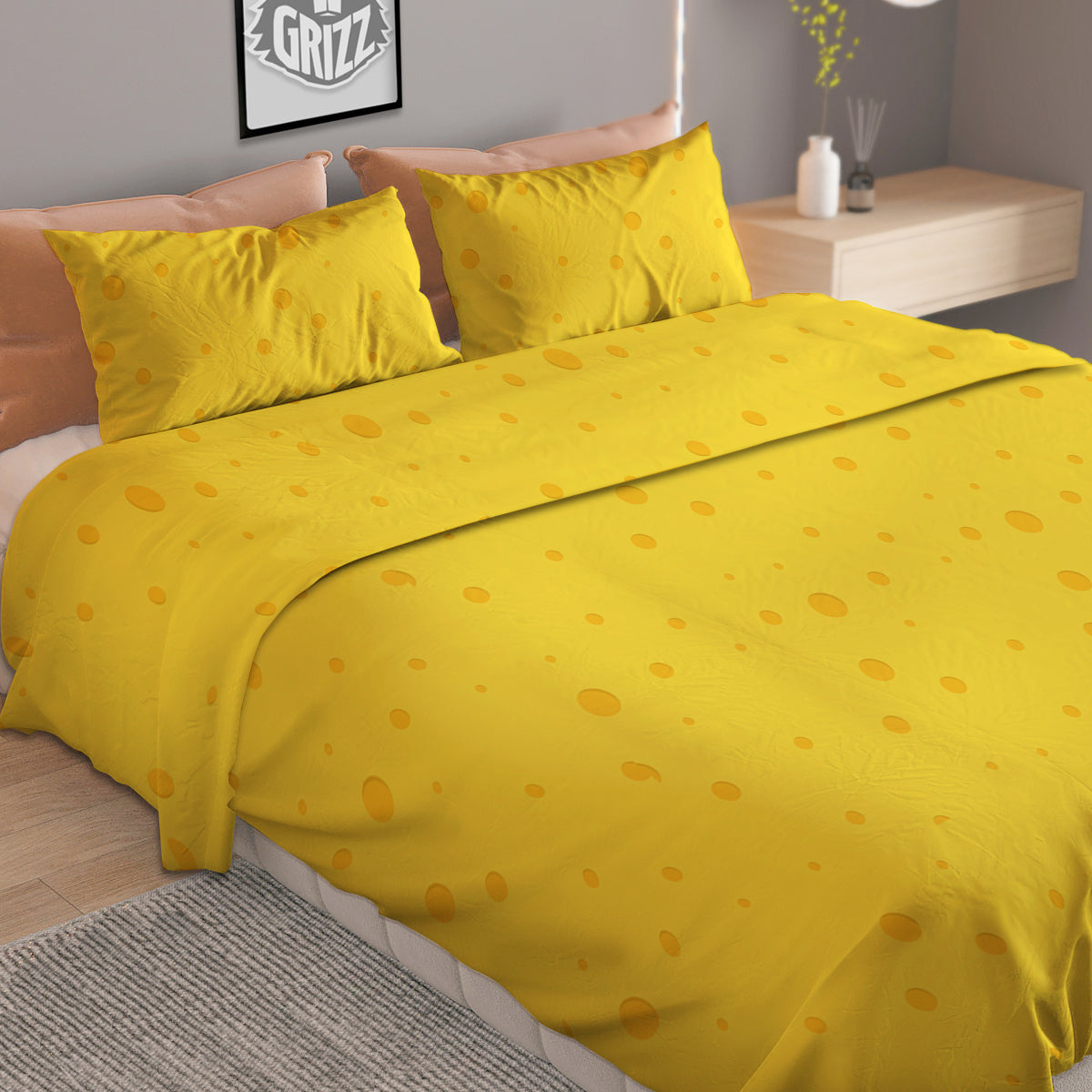 Cheese Yellow Print Pattern Duvet Cover Bedding Set