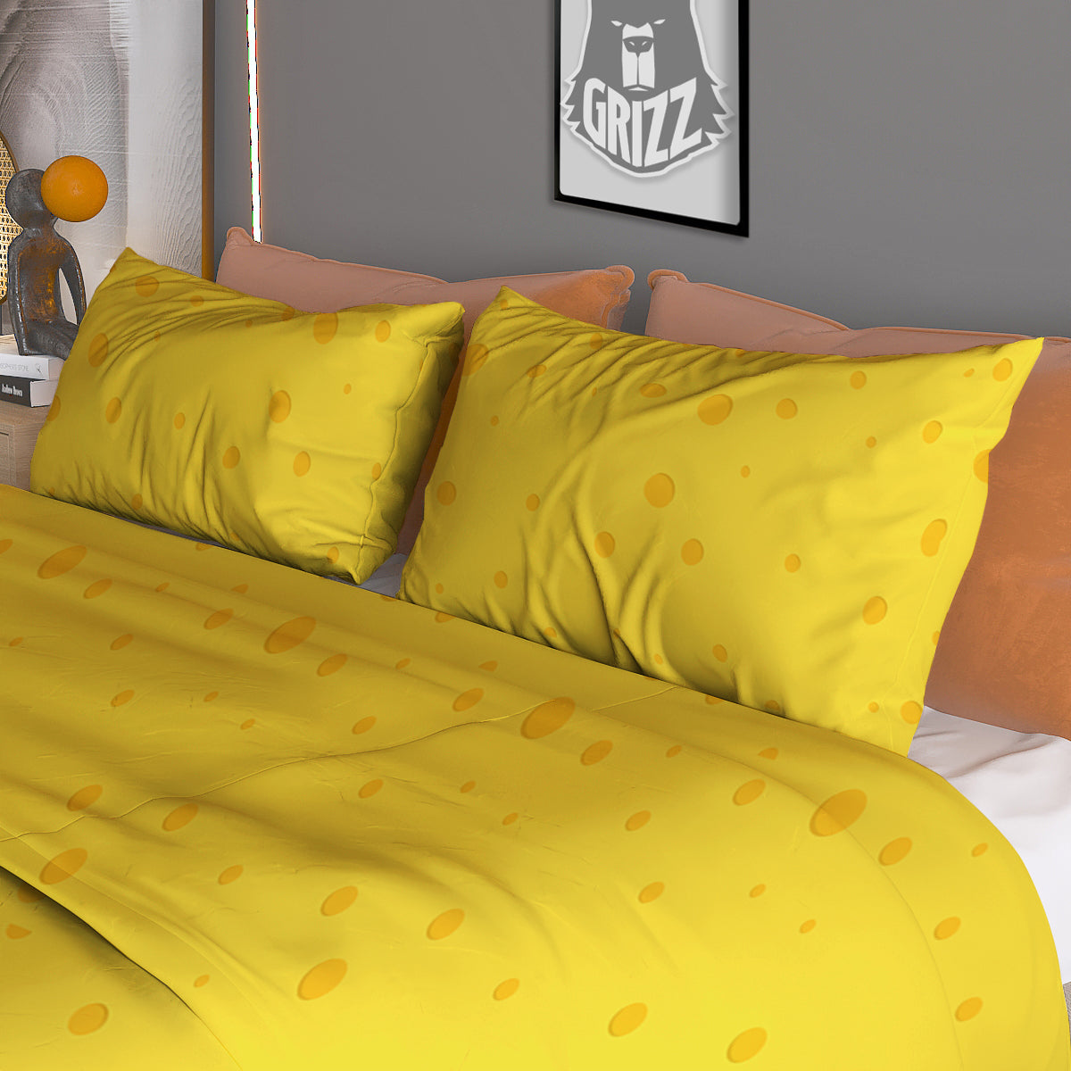 Cheese Yellow Print Pattern Duvet Cover Bedding Set