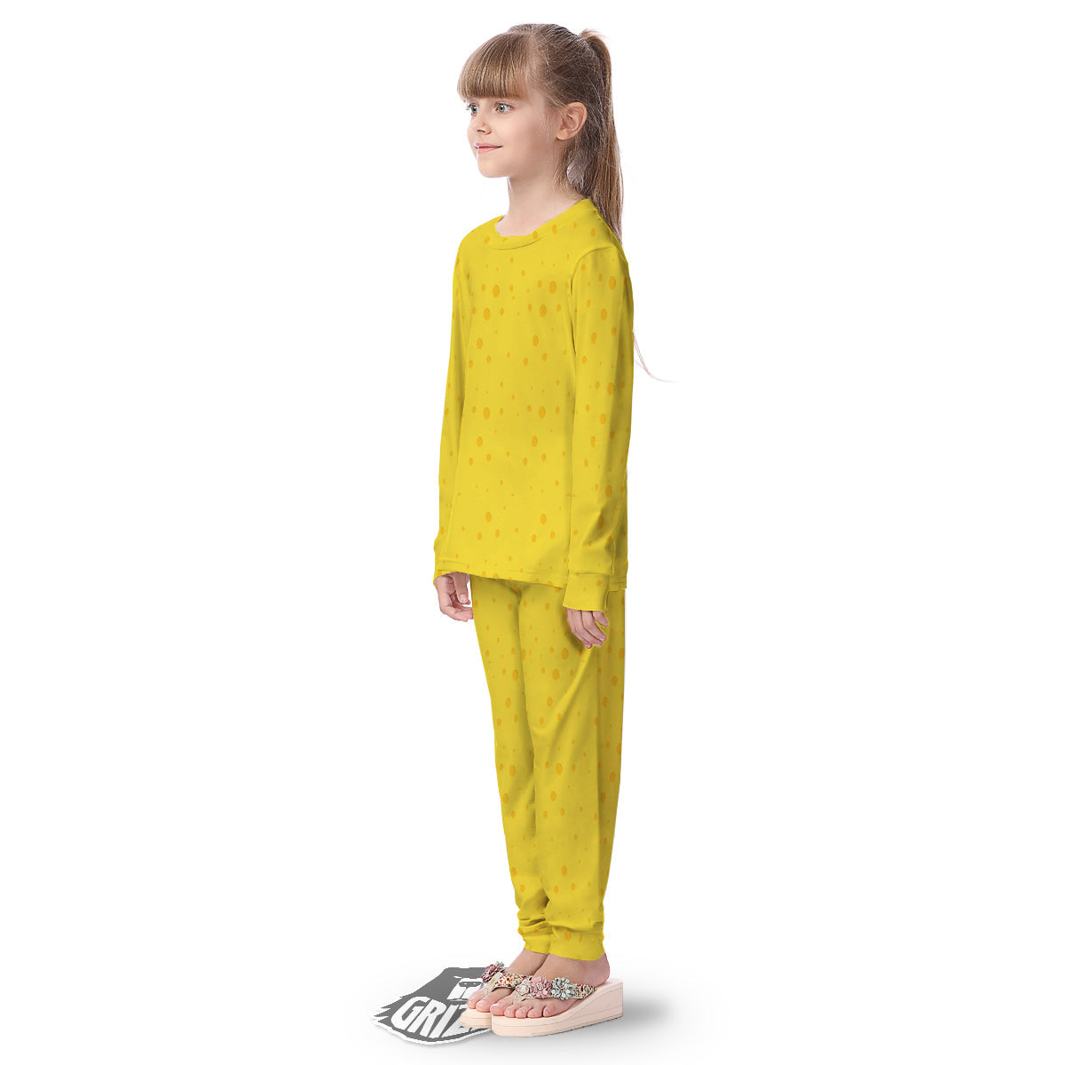 Cheese Yellow Print Pattern Kid's Pajamas-grizzshop