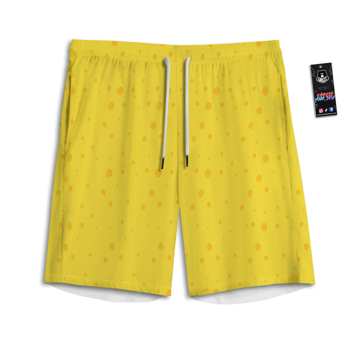 Cheese Yellow Print Pattern Men's Athletic Shorts