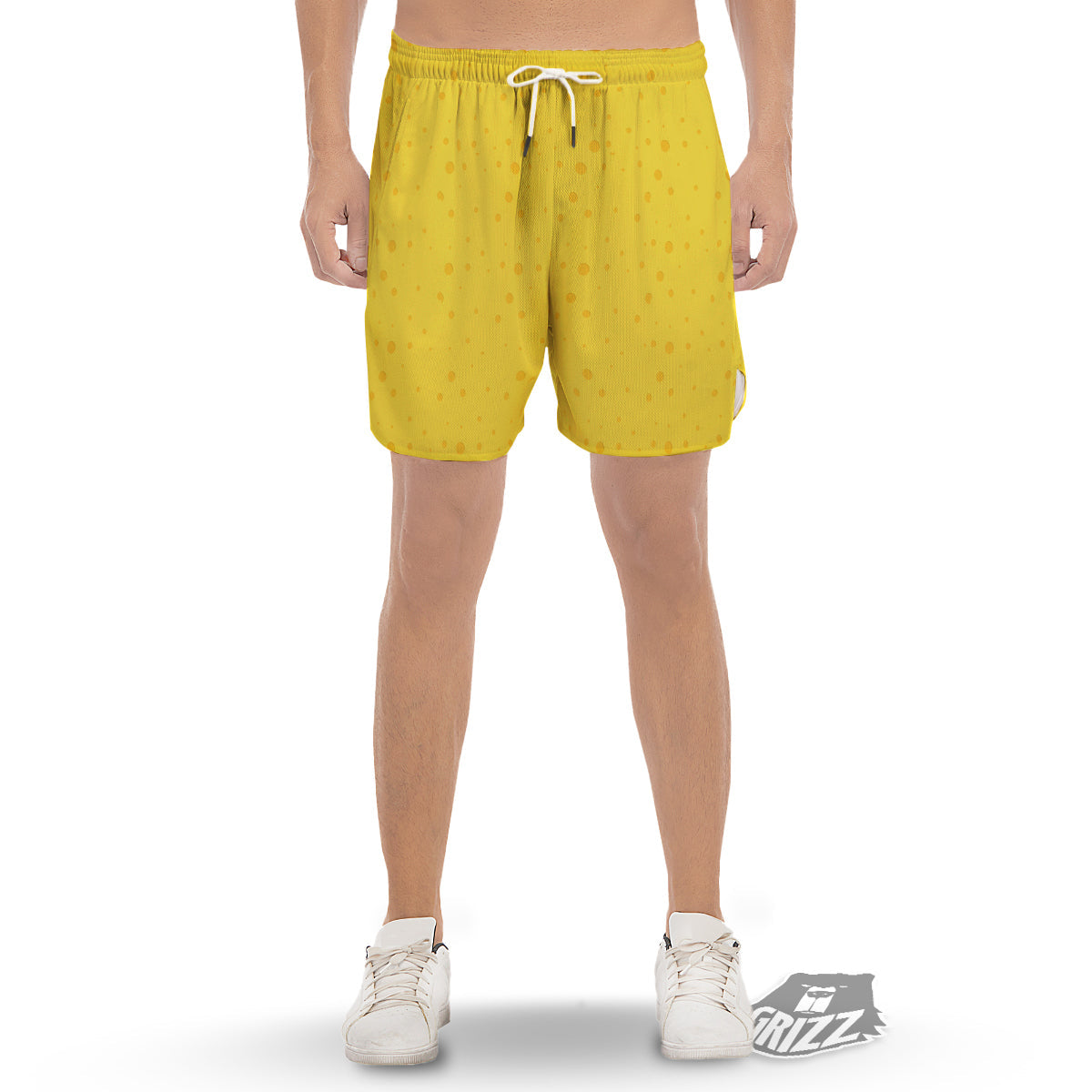 Cheese Yellow Print Pattern Men's Gym Shorts-grizzshop