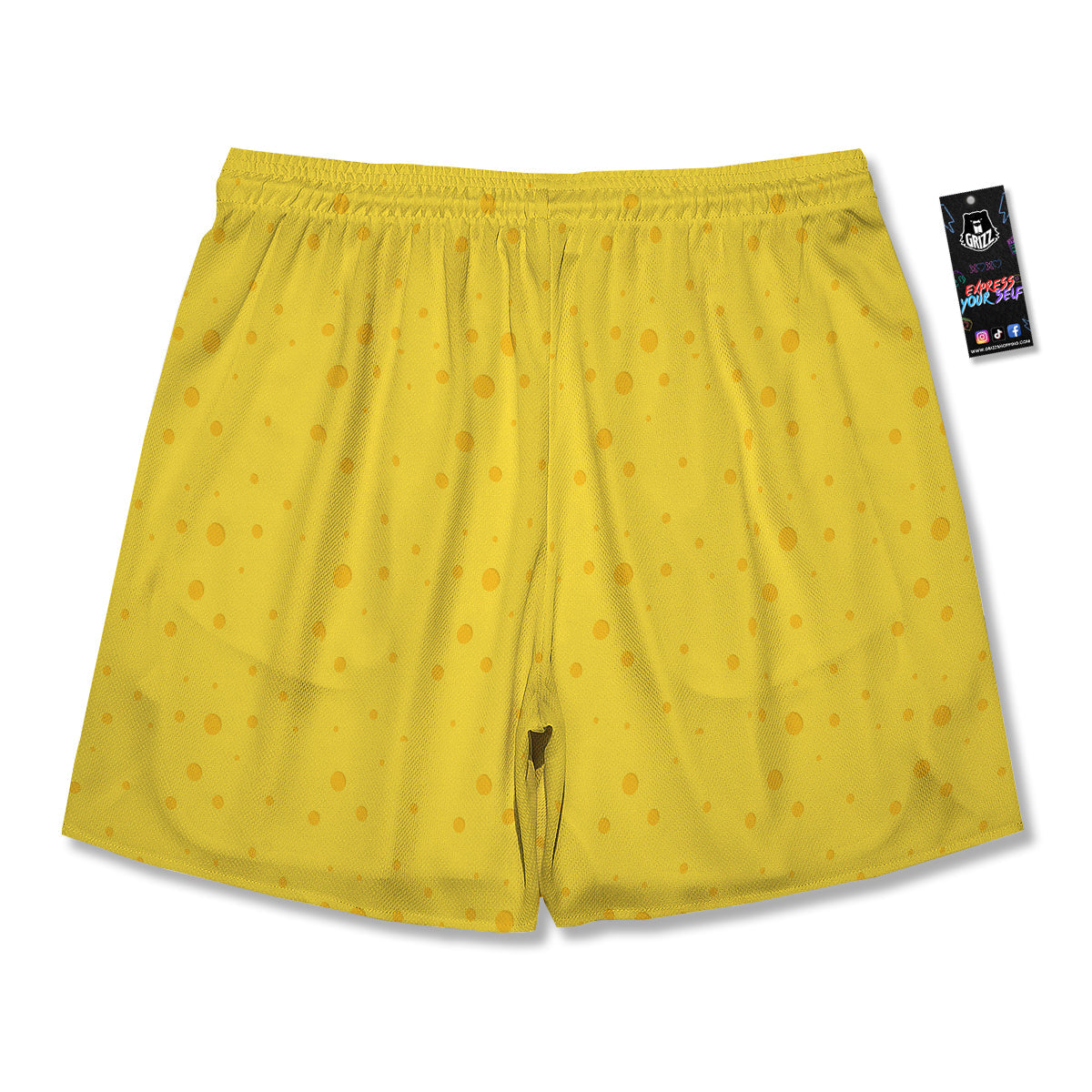 Cheese Yellow Print Pattern Men's Running Shorts-grizzshop