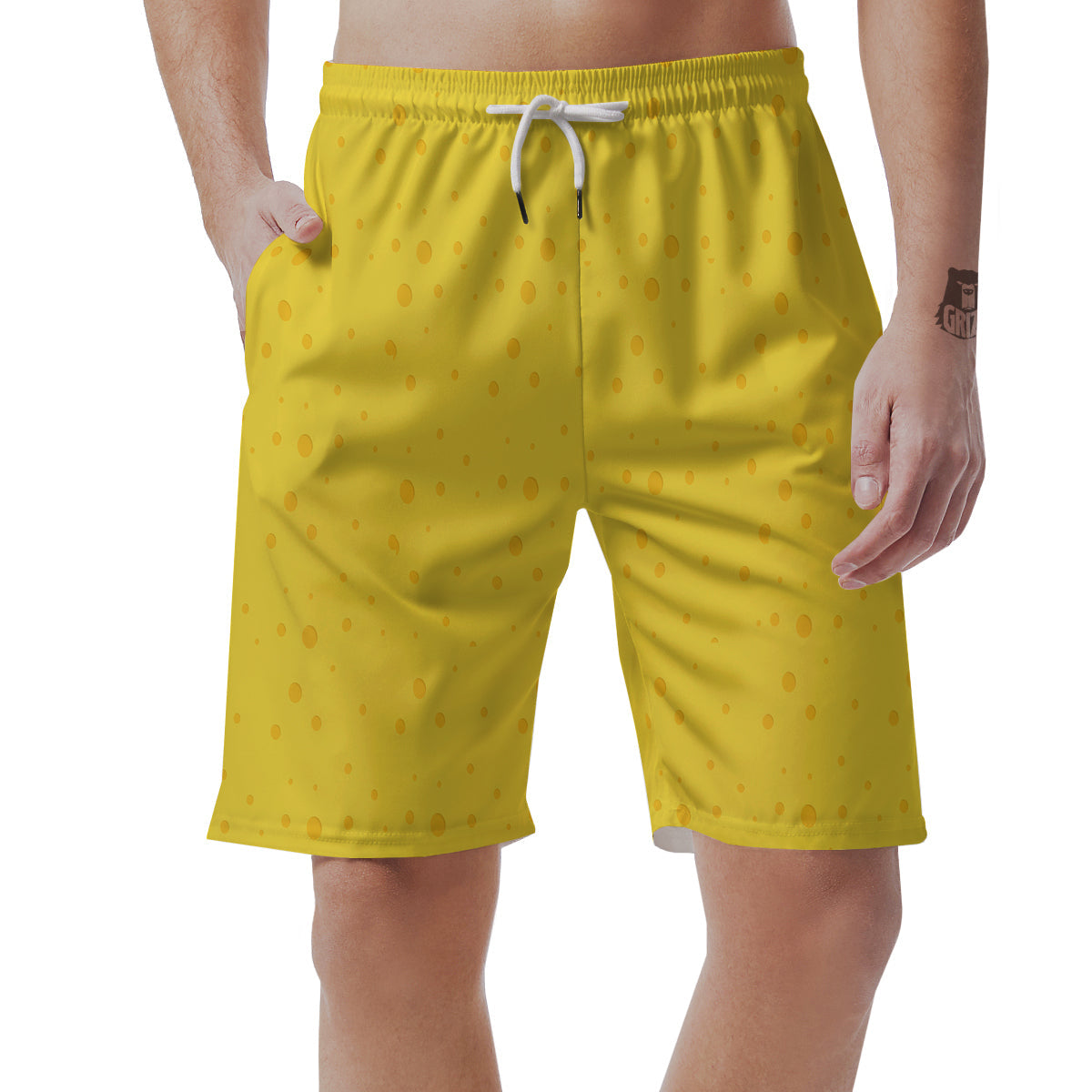 Cheese Yellow Print Pattern Men's Shorts-grizzshop
