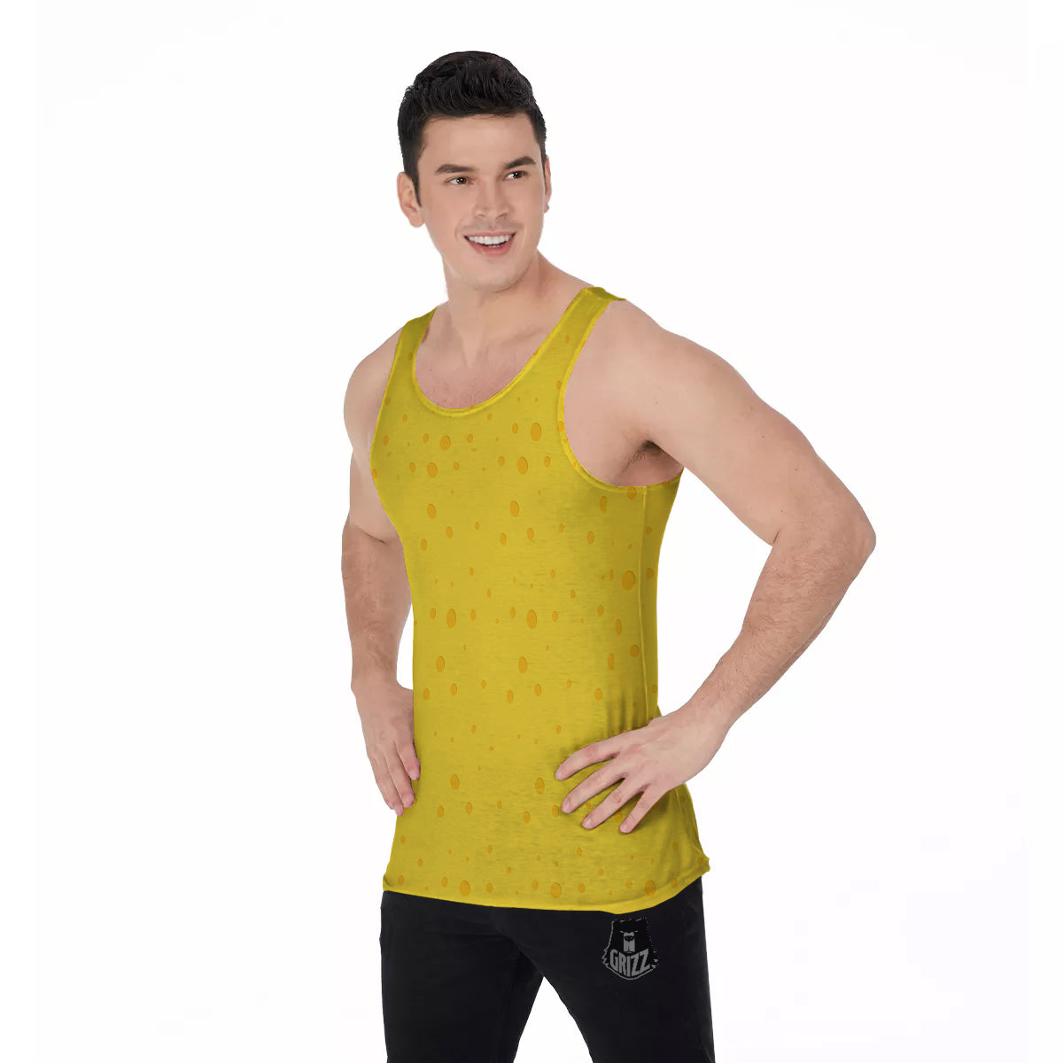 Cheese Yellow Print Pattern Men's Tank Top-grizzshop