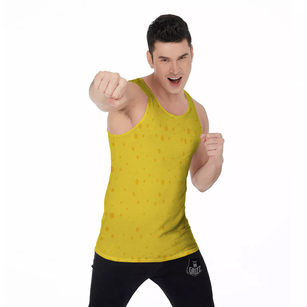 Cheese Yellow Print Pattern Men's Tank Top-grizzshop