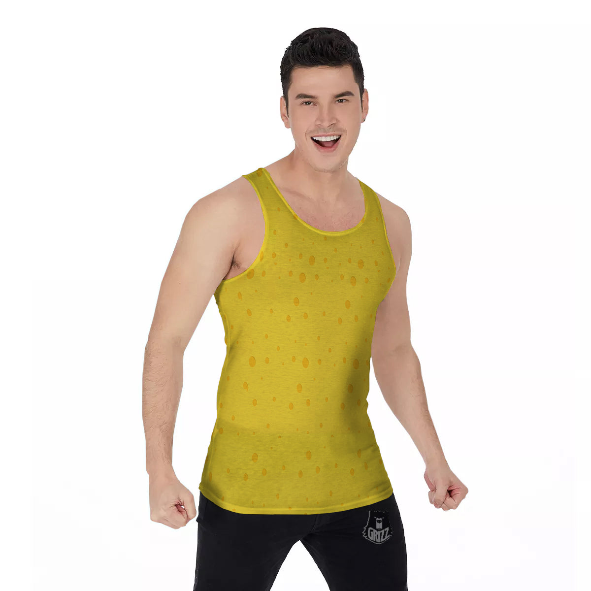 Cheese Yellow Print Pattern Men's Tank Top-grizzshop