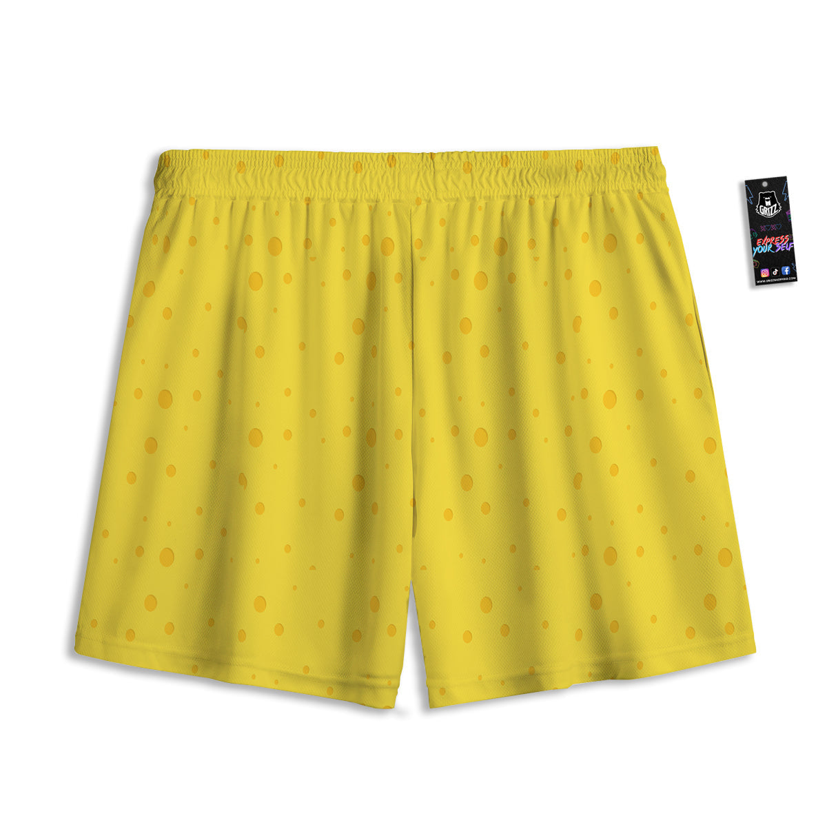 Cheese Yellow Print Pattern Mesh Shorts