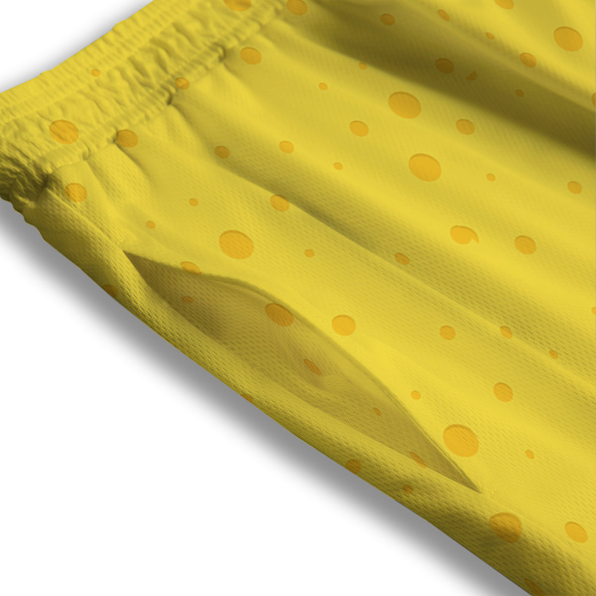 Cheese Yellow Print Pattern Mesh Shorts