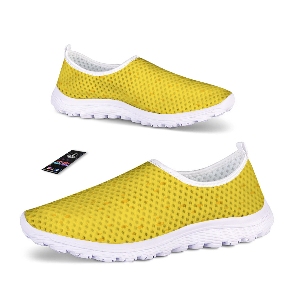 Cheese Yellow Print Pattern Nurse Shoes-grizzshop