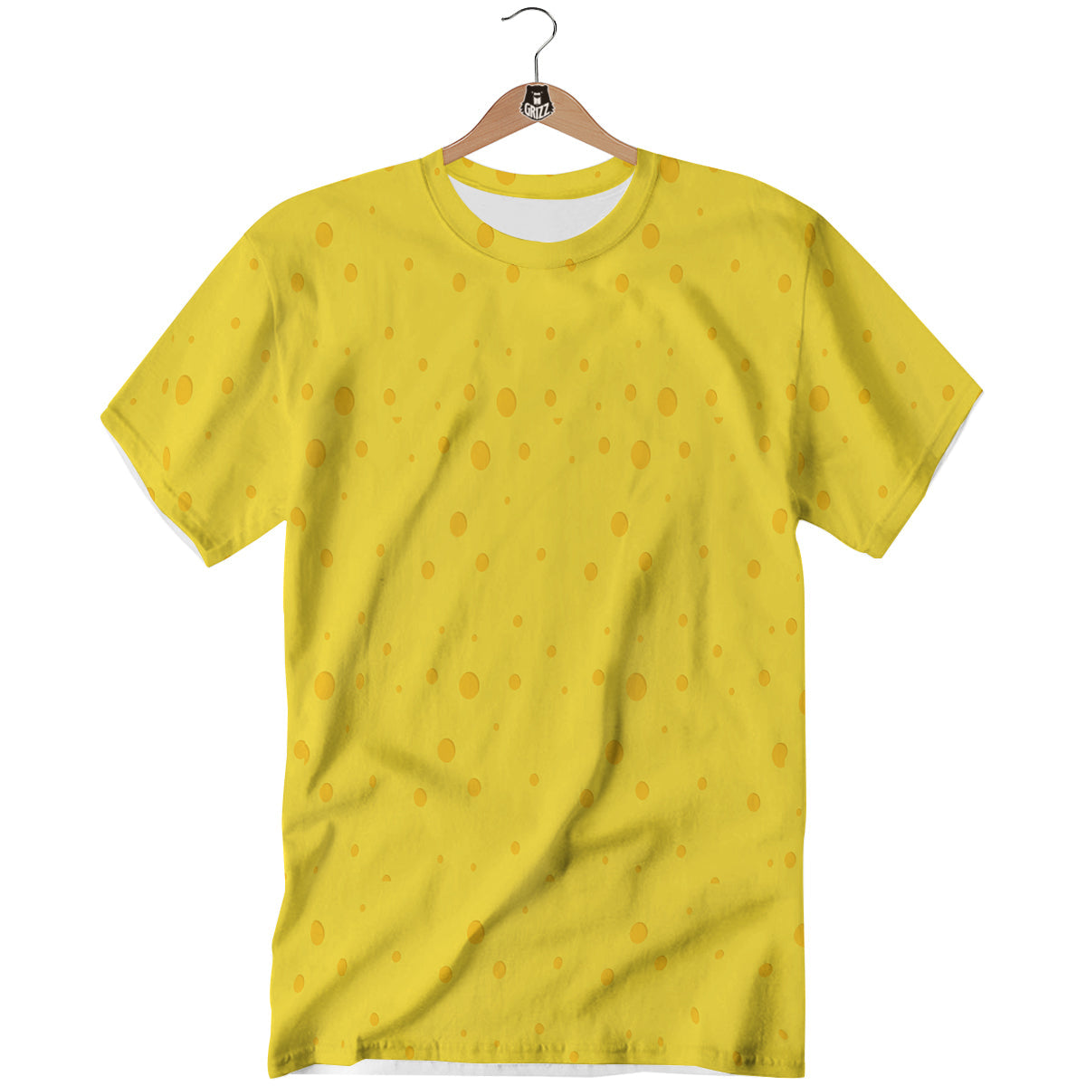 Cheese Yellow Print Pattern T-Shirt-grizzshop
